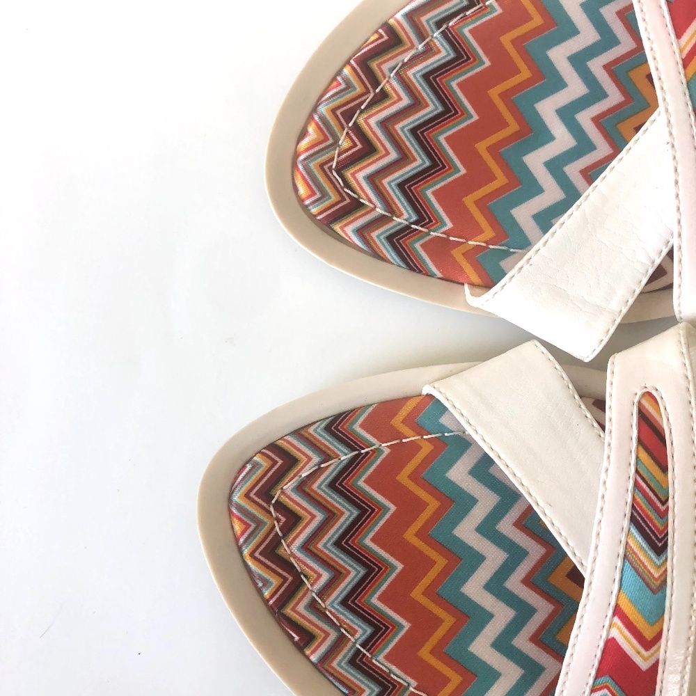 Andre Assous White With Multi Color Zigzag Patter… - image 3